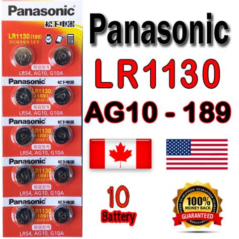 10 Pcs Panasonic Lr1130 Alkaline Watch Cell Battery 15v Ag10 389 Exp 2025 Ebay