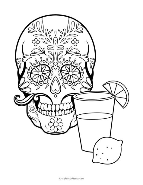 29 Free Sugar Skull Coloring Pages - Artsy Pretty Plants