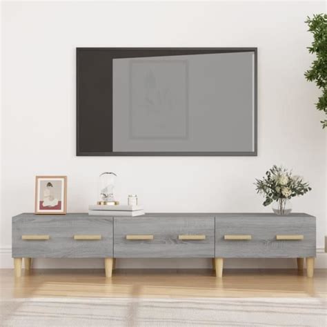 YIN Meuble TV Sonoma gris 150x34 5x30 cm Bois d ingénierie A817508