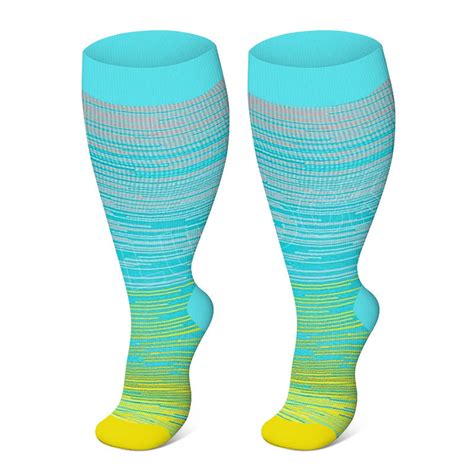 2xl 7xl Plus Size Bright Stripe Compression Socks Plusock