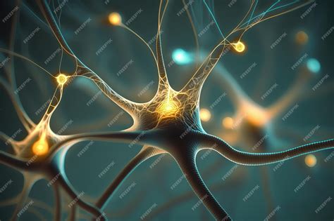 Premium AI Image | Closeup of synapses with electrical impulses jumping ...