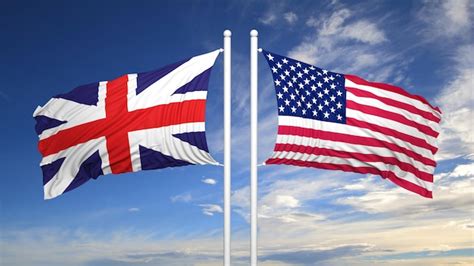 Premium Photo | British and American flags