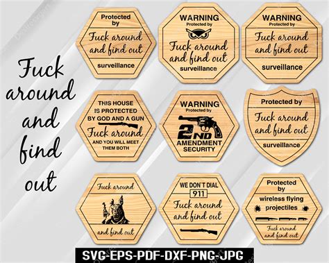 Protected By Fuck Around And Find Out Svg Security Sign Porch Decor