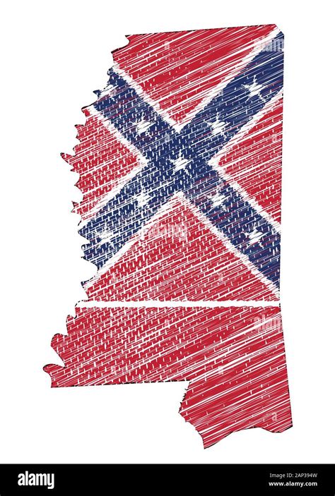 Mapa Del Estado De Mississippi Contorno Sobre Un Fondo Blanco Con