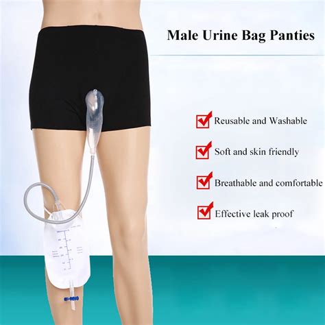 1Pc Washable Silicone Male Urine Bag Underpants Bedridden Incontinence