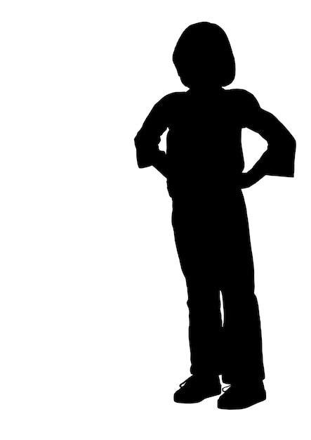 Silhouette D Enfants Enfant Isol Sur Fond Blanc Illustration