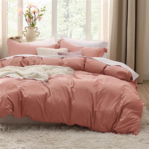 Bedsure Pink Clay Duvet Cover Queen Size Soft Prewashed Queen Duvet