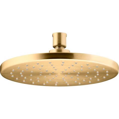 Kohler Vibrant Brushed Moderne Brass 8 In Round Fixed Rain Shower Head 2 5 Gpm 9 5 Lpm In The