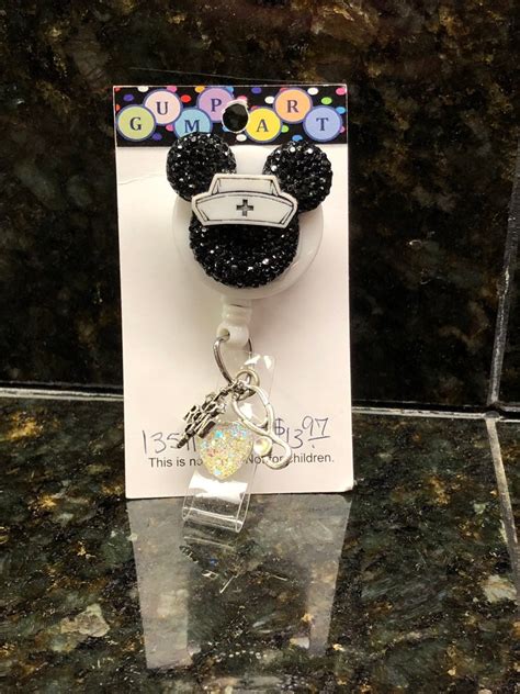 Nurse Disney Mini Mouse Ears Badge Reel Clip Name Tag Holder Etsy