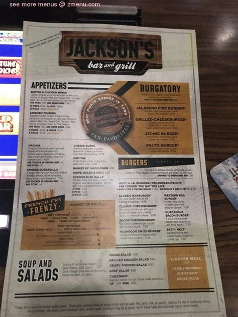 Online Menu Of Jacksons Bar And Grill Restaurant Las Vegas Nevada 89103 Zmenu