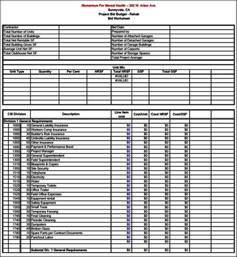 Free Construction Estimating Spreadsheet Template Pertaining To Free