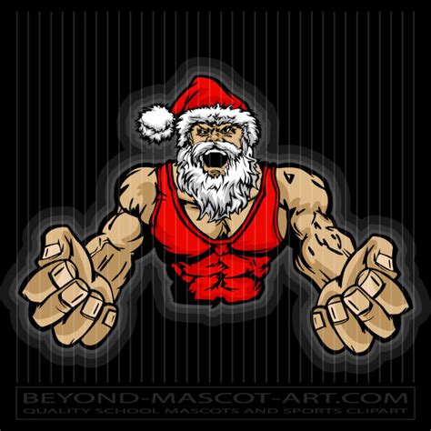 Muscular Santa Clipart | Vector Format | JPG EPS