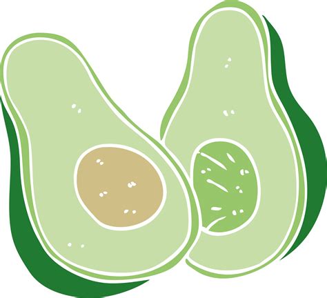 Aguacate De Dibujos Animados De Estilo De Color Plano 44963809 Png