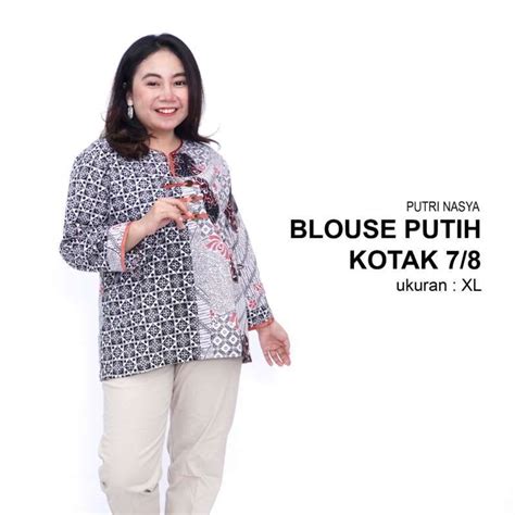 Promo Atasan Batik Blouse Big Size Wanita Kantorkerja S M L Xl Xxl 3l