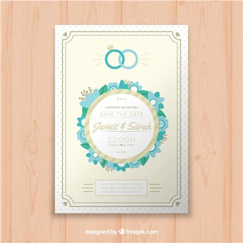 Invitation De Carte De Mariage Avec Des Ornements Floraux Vecteur