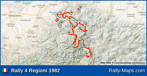 Streckenverlauf Rally 4 Regioni 1982 ERC RallyeKarte De