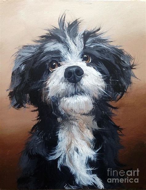 Scruffy Painting By June Huff Fine Art America