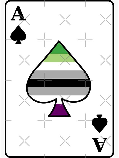 Aromantic Asexual Pride Ace Of Spades Card Green And Purple Flag