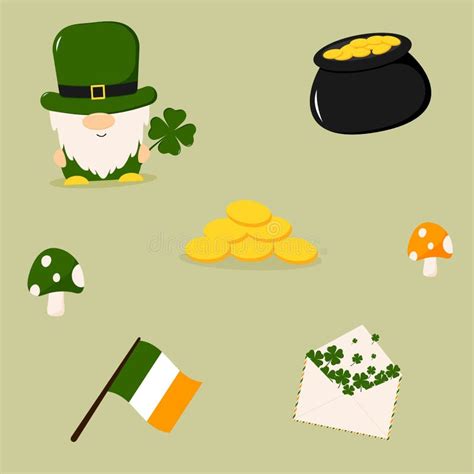 St Patricks Day Icons Set Vector Illustration Stock Vector