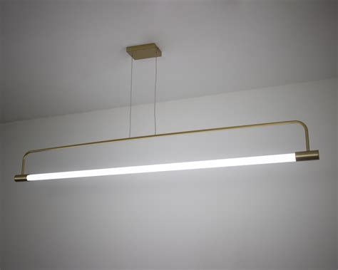 Lustre Pendente Slim Tubular T Cm Dourado Fosco Iluminamundo