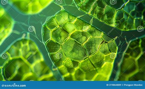 A Microscope Image Of Plant Cells Showcasing Their Cell Walls And