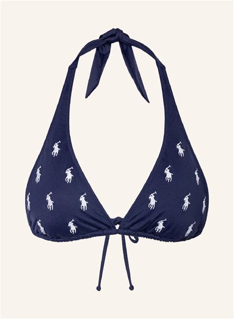 POLO RALPH LAUREN Triangel Bikini Top LOGO ICONS In Dunkelblau