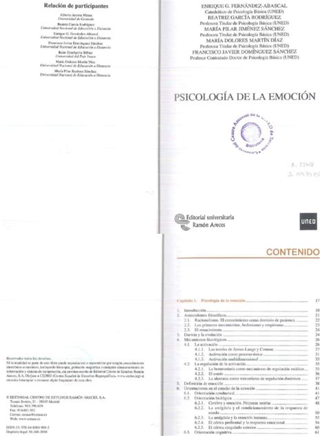 Psicología De La Emoción Uned Pdf Sicología