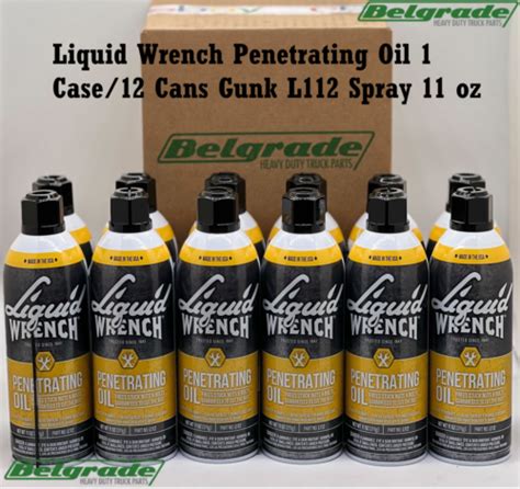 Liquid Wrench Penetrating Oil 1 Case 12 Cans Gunk L112 Spray 11 Oz Auto