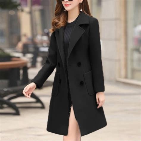 Casaco Longo Preto Feminino - Casaco-longo-de-l-preto-feminino-casaco-quente-fino-moda-estilista-luxo ...