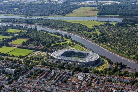 Aerial image Bremen - The Weser Stadium in Bremen, the stadium of the ...