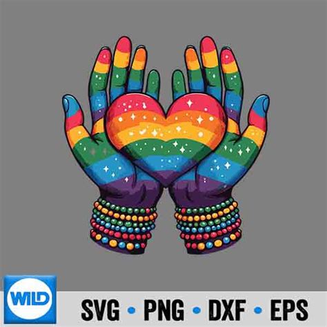 Lgbt Free Svg Svg Gay Pride Lgbt Rainbow Flag T Heart Unity Svg Wildsvg
