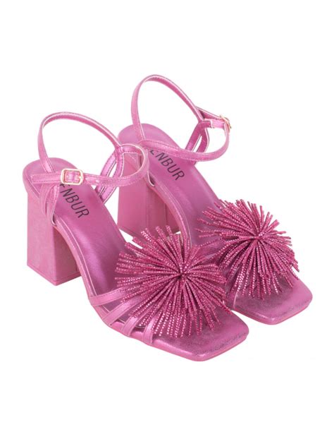 Sandalias Fucsia Tac N Ancho Zapatos De Fiesta