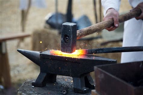 Blacksmith Working Hot Iron Stock Image Image Of History Army 41354219