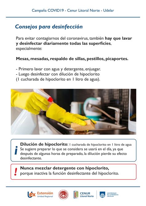 Consejos Para La Desinfecci N Con Hipoclorito