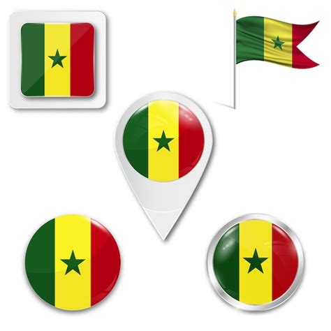 Premium Vector Set Icons National Flag Of Senegal