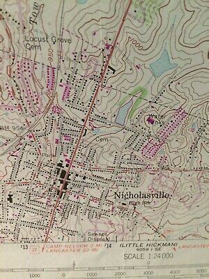 Authentic 1965 Nicholasville KY Topographic 7.5 Minute Series ...