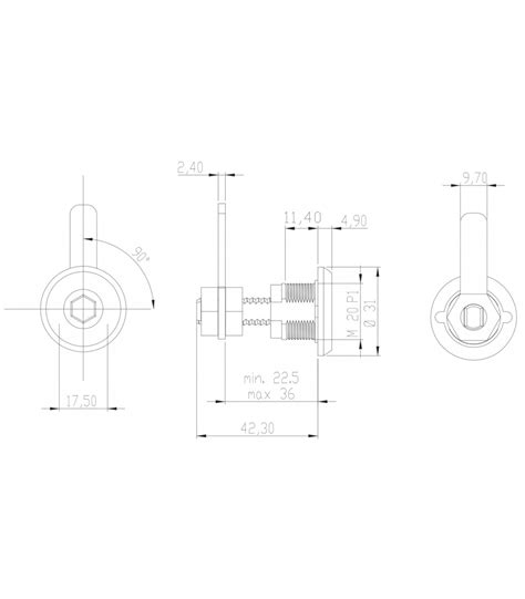 O M R Serrure R Glable Empreinte Hexagonale Avec Levier