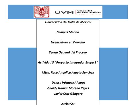 Proyecto Integrador Teor A General Del Proceso Universidad