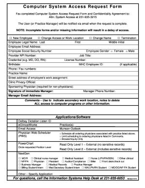 Computer Access Request Form Template Edit Online Fill Out