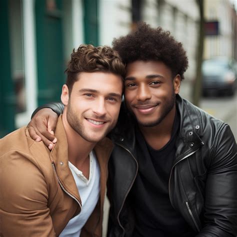 Premium Photo Handsome Interracial Gay Couple