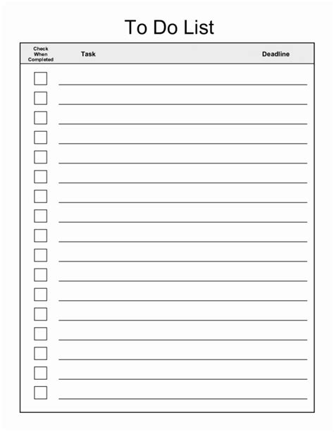 Printable Daily Task List