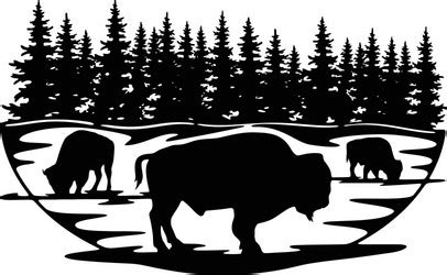 Buffalo Stencils Vector Images (over 110)