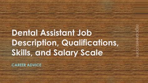 Dental Assistant Job Description Skills And Salary