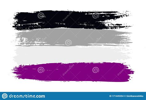 Grunge Asexual Pride Flag. Vector Illustration Symbol of LGBT Movement Stock Vector ...