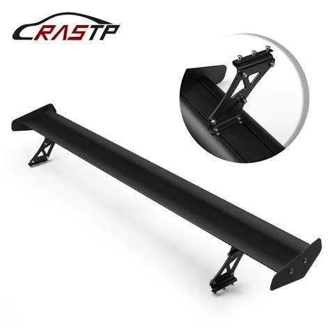 RASTP Universal 53.15'' Adjustable Car Spoiler Black Lightweight Aluminum Rear Car Sedan GT Wing ...