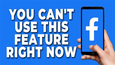 You Can T Use This Feature Right Now Facebook Solved Youtube