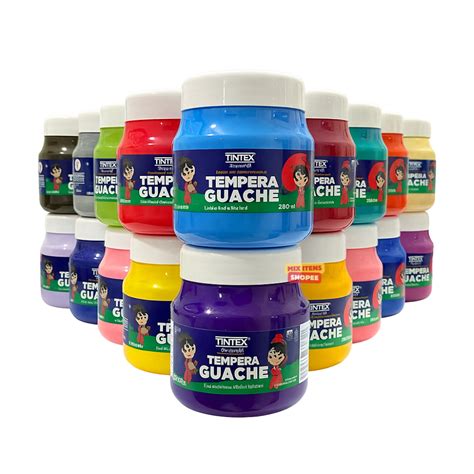 Pote De Tinta Guache - Tinta Guache 250ml Varias Cores Pote Grande de Tempera Guache | Shopee ...