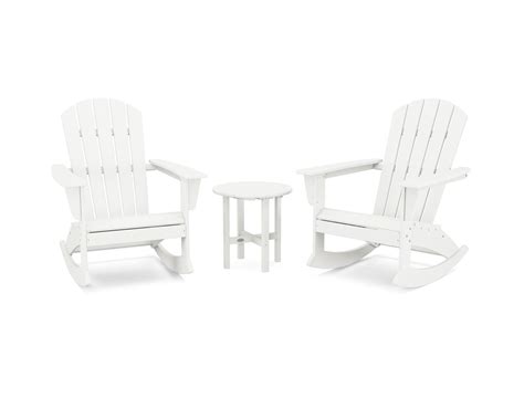 Polywood® Nautical 3 Piece Vintage Adirondack Rocking Chair Set