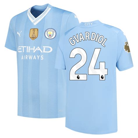 Kids' Manchester City Home Jersey 2023/24 with GVARDIOL 24 printing ...