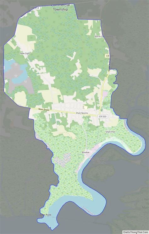 Map Of Port Norris Cdp